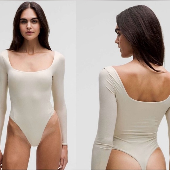 Lululemon Bone Shine Long Sleeve Wundermost Fitted Bodysuit - Picture 2 of 6